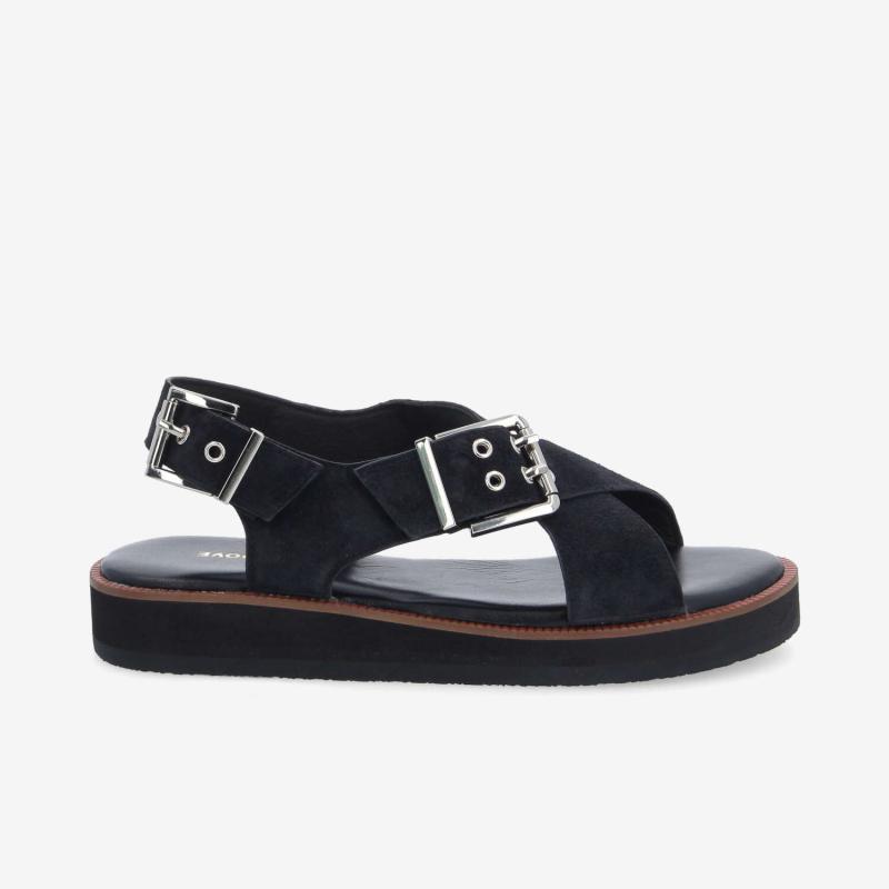 SIGUI CROSS SANDAL W - SUEDE - NOIR